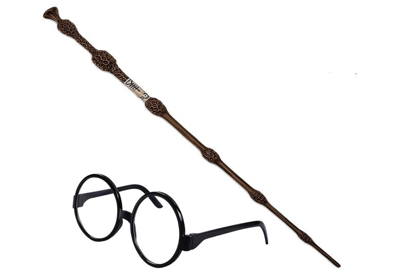 Fusked Dumbledore Wand Magic Wands Harry Potter Accessories With Sunglass Gift Toys Cosplay Dress Combo For Kids (Limited Edition 2024), Brown - Image 4